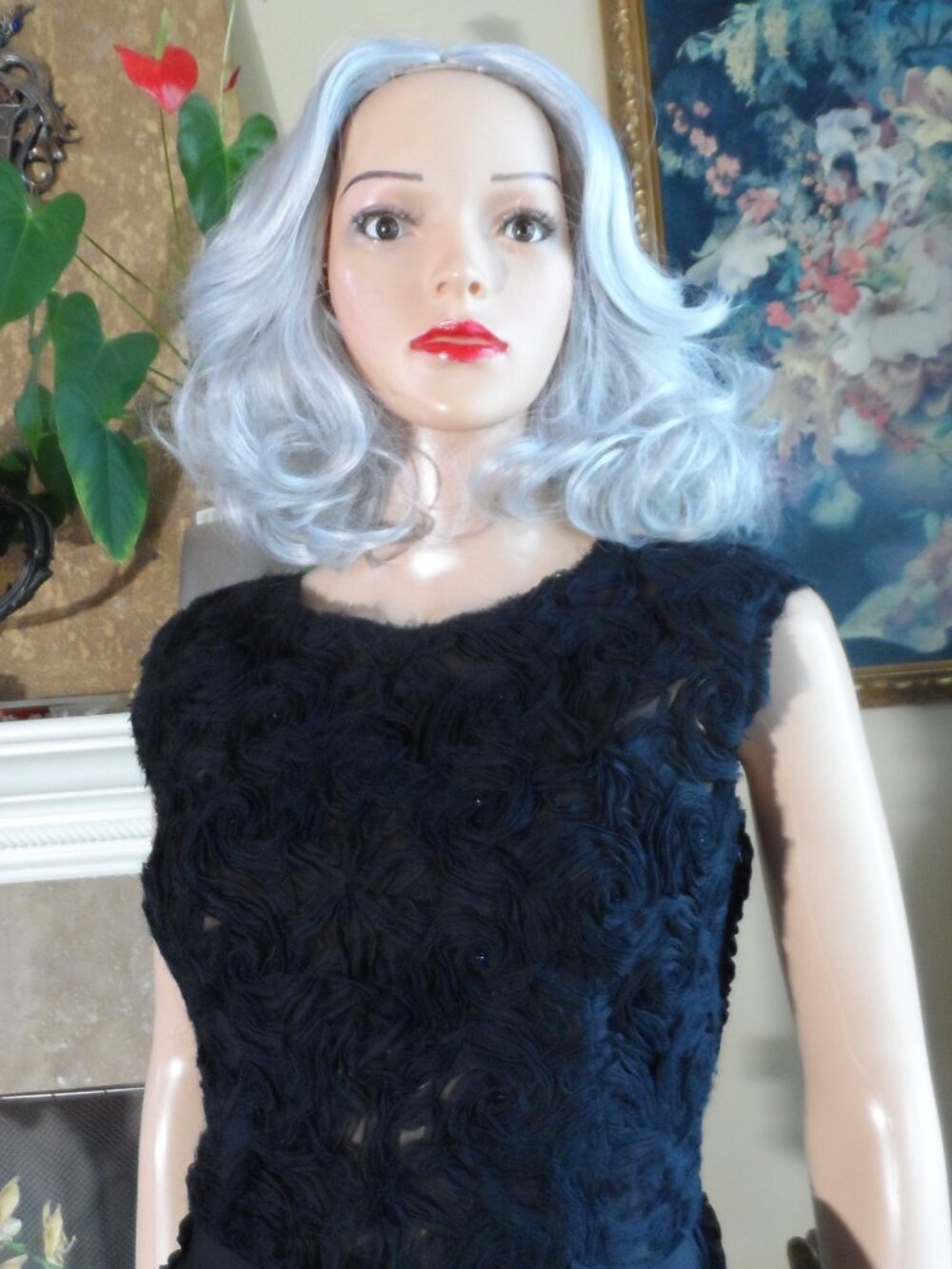 Lanvin Été 2004 Black Silk Rosette Sheath Dress Size FR 40 US 8 - Picture 4 of 16